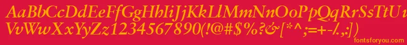 Garamondretrospectivessk ffy Font – Orange Fonts on Red Background