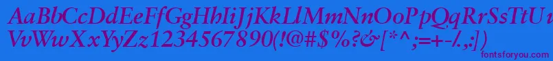 Garamondretrospectivessk ffy Font – Purple Fonts on Blue Background