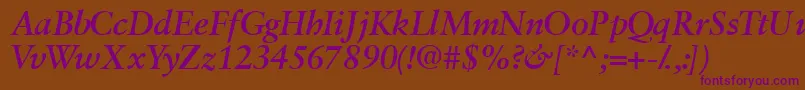 Garamondretrospectivessk ffy Font – Purple Fonts on Brown Background