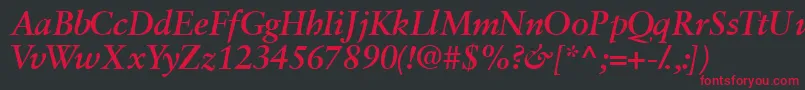 Garamondretrospectivessk ffy Font – Red Fonts on Black Background