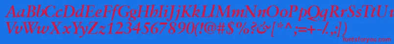 Шрифт Garamondretrospectivessk ffy – красные шрифты на синем фоне