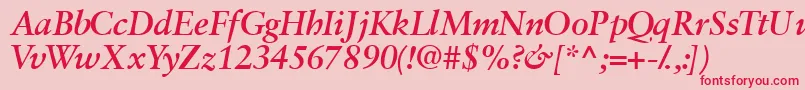 Garamondretrospectivessk ffy Font – Red Fonts on Pink Background