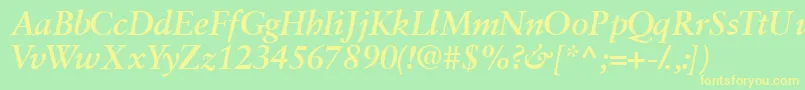 Garamondretrospectivessk ffy Font – Yellow Fonts on Green Background