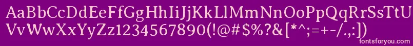 AveriaseriflibreLight Font – Pink Fonts on Purple Background