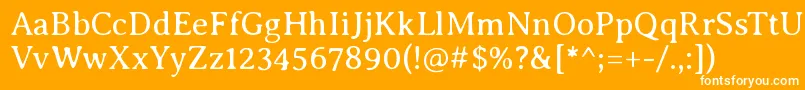 フォントAveriaseriflibreLight – オレンジの背景に白い文字