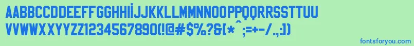 SablonUpRegular Font – Blue Fonts on Green Background