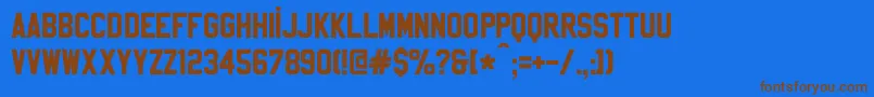 SablonUpRegular Font – Brown Fonts on Blue Background