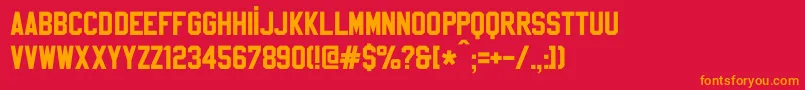 SablonUpRegular Font – Orange Fonts on Red Background