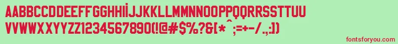SablonUpRegular Font – Red Fonts on Green Background