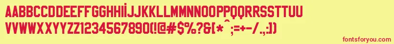 SablonUpRegular Font – Red Fonts on Yellow Background