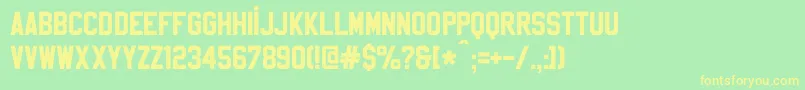 SablonUpRegular Font – Yellow Fonts on Green Background