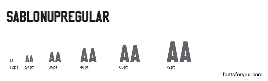 SablonUpRegular Font Sizes