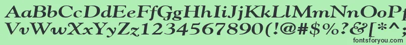 GildebroadBoldItalic-fontti – mustat fontit vihreällä taustalla