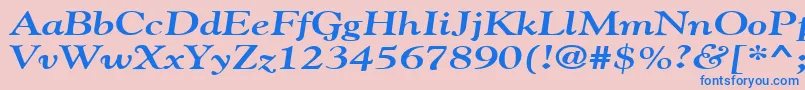 GildebroadBoldItalic-Schriftart – Blaue Schriften auf rosa Hintergrund