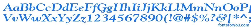 GildebroadBoldItalic-Schriftart – Blaue Schriften auf weißem Hintergrund
