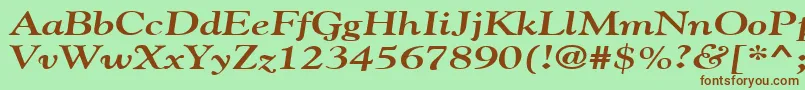 GildebroadBoldItalic Font – Brown Fonts on Green Background