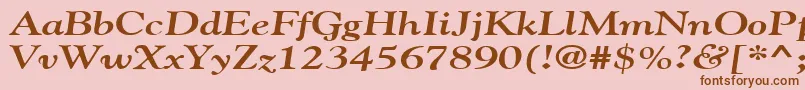 GildebroadBoldItalic-Schriftart – Braune Schriften auf rosa Hintergrund
