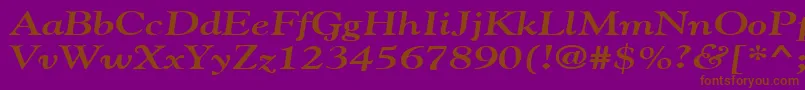GildebroadBoldItalic-fontti – ruskeat fontit violetilla taustalla