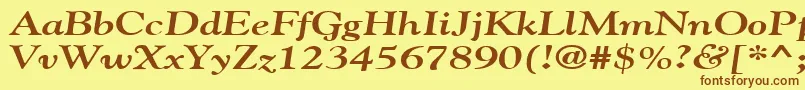 GildebroadBoldItalic-Schriftart – Braune Schriften auf gelbem Hintergrund