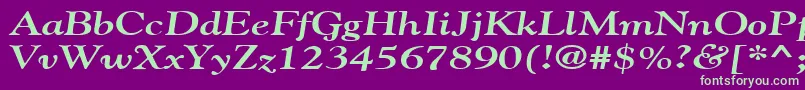 GildebroadBoldItalic-Schriftart – Grüne Schriften auf violettem Hintergrund