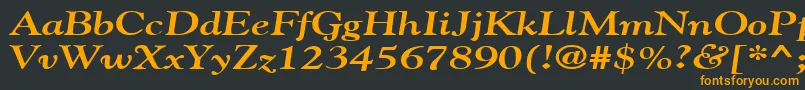 GildebroadBoldItalic-fontti – oranssit fontit mustalla taustalla