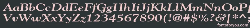 GildebroadBoldItalic-fontti – vaaleanpunaiset fontit mustalla taustalla