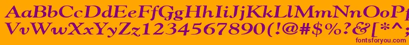 GildebroadBoldItalic Font – Purple Fonts on Orange Background