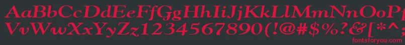 GildebroadBoldItalic-fontti – punaiset fontit mustalla taustalla