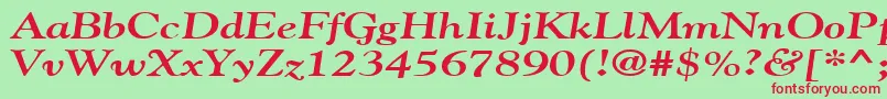 GildebroadBoldItalic Font – Red Fonts on Green Background