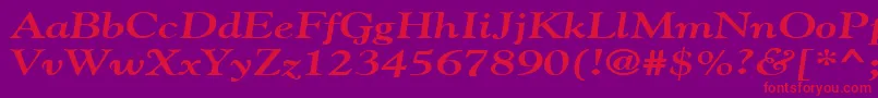 GildebroadBoldItalic Font – Red Fonts on Purple Background