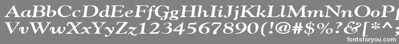 GildebroadBoldItalic-fontti – valkoiset fontit harmaalla taustalla