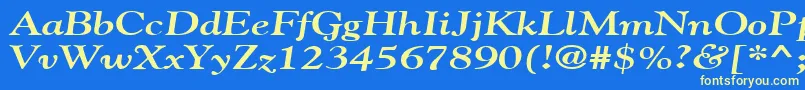 フォントGildebroadBoldItalic – 黄色の文字、青い背景