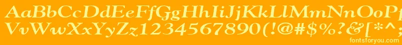 GildebroadBoldItalic-Schriftart – Gelbe Schriften auf orangefarbenem Hintergrund