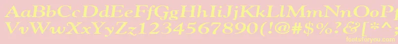 GildebroadBoldItalic-Schriftart – Gelbe Schriften auf rosa Hintergrund