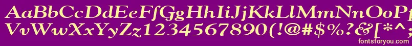 GildebroadBoldItalic Font – Yellow Fonts on Purple Background