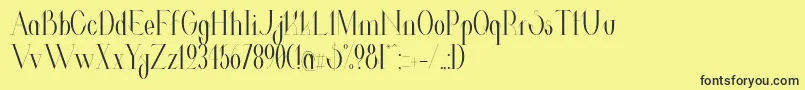 ValkyrieCondensed-fontti – mustat fontit keltaisella taustalla