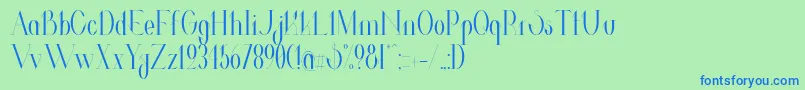 ValkyrieCondensed-fontti – siniset fontit vihreällä taustalla