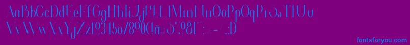 フォントValkyrieCondensed – 紫色の背景に青い文字