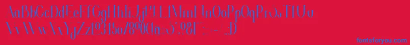 ValkyrieCondensed-Schriftart – Blaue Schriften auf rotem Hintergrund