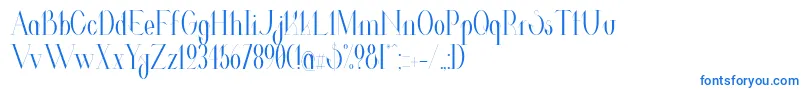 ValkyrieCondensed-Schriftart – Blaue Schriften auf weißem Hintergrund