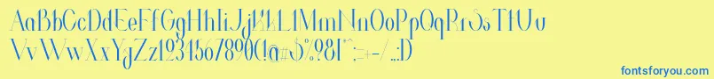 ValkyrieCondensed Font – Blue Fonts on Yellow Background