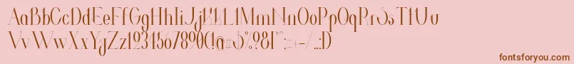 フォントValkyrieCondensed – ピンクの背景に茶色のフォント