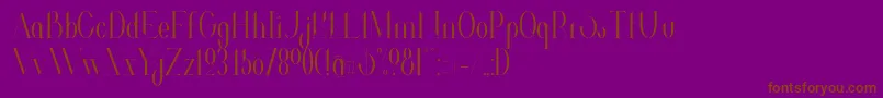 フォントValkyrieCondensed – 紫色の背景に茶色のフォント