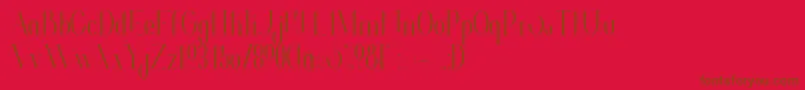 ValkyrieCondensed-Schriftart – Braune Schriften auf rotem Hintergrund