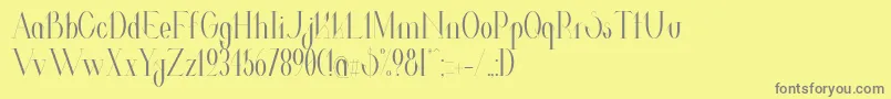 フォントValkyrieCondensed – 黄色の背景に灰色の文字