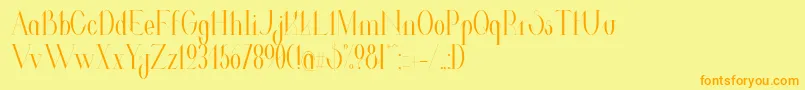 ValkyrieCondensed-Schriftart – Orangefarbene Schriften auf gelbem Hintergrund