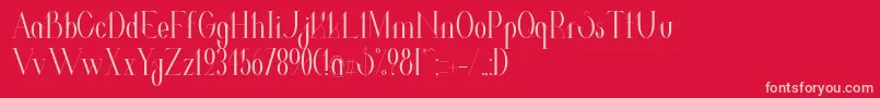 ValkyrieCondensed-fontti – vaaleanpunaiset fontit punaisella taustalla
