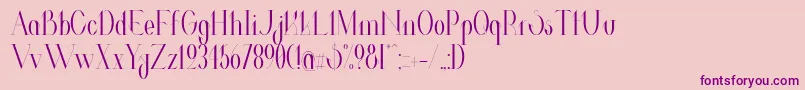 ValkyrieCondensed-fontti – violetit fontit vaaleanpunaisella taustalla