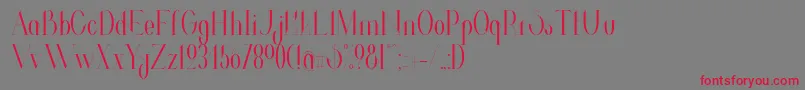 ValkyrieCondensed-fontti – punaiset fontit harmaalla taustalla