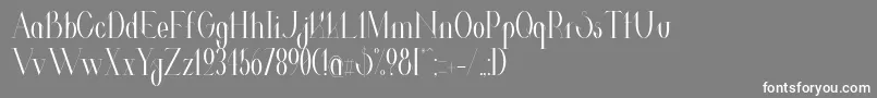 ValkyrieCondensed-fontti – valkoiset fontit harmaalla taustalla